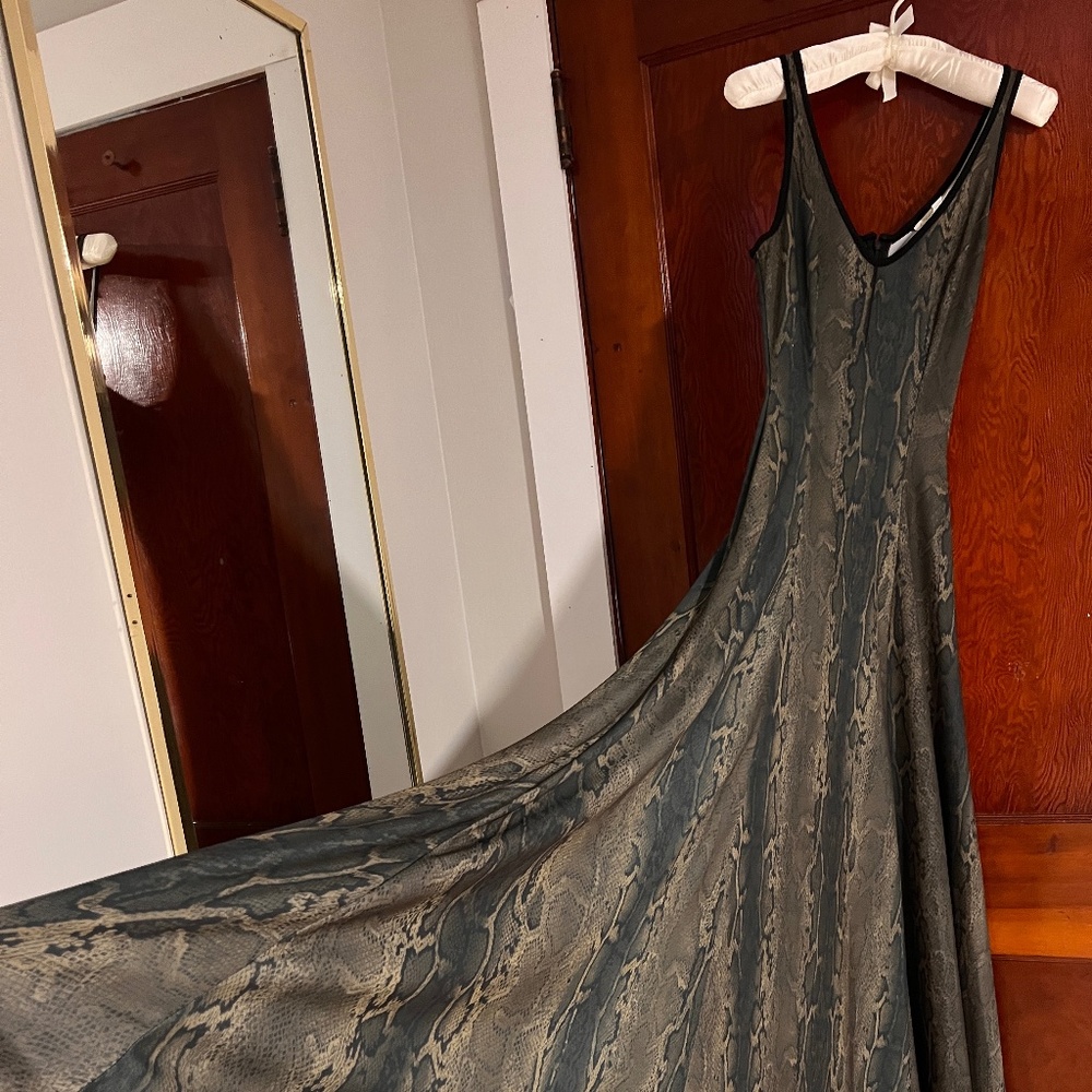Vintage Cache' Maxi Dress- Size Small.  Snake Print
